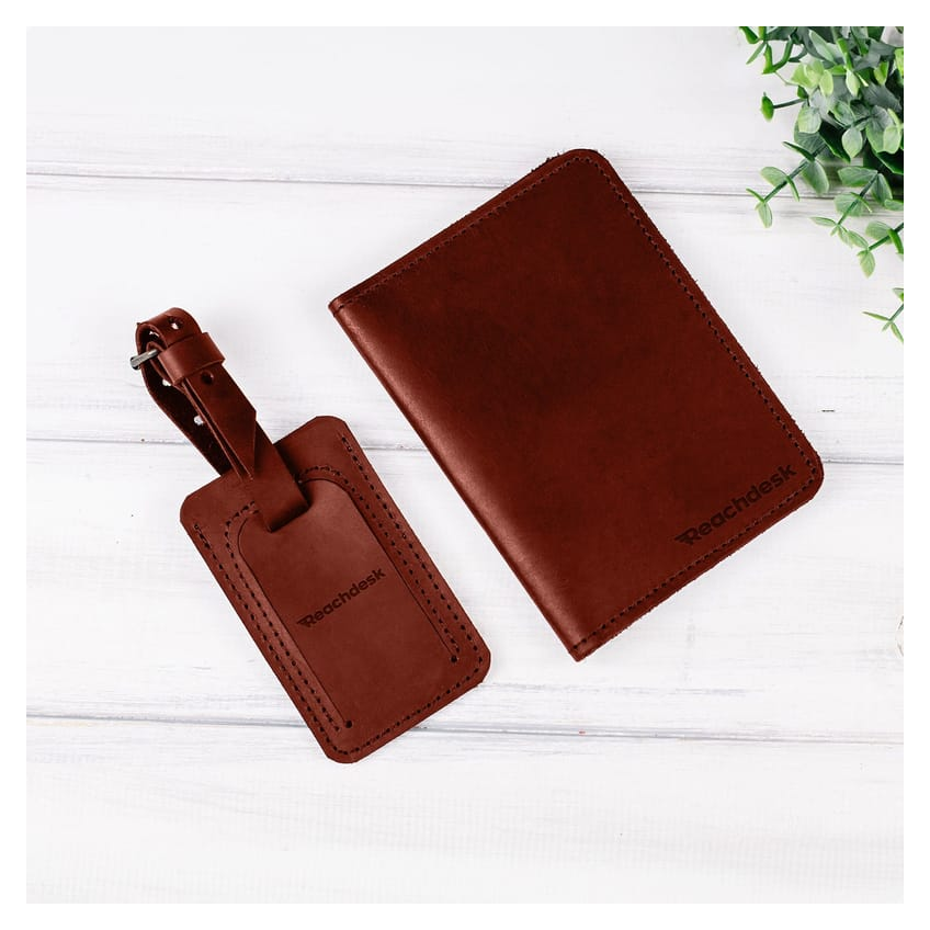 Leather Passport Wallet and Luggage Tag