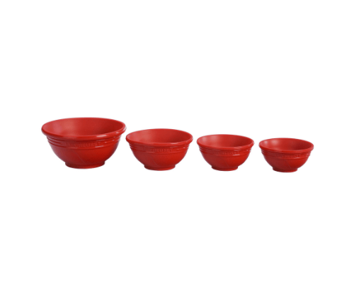 Le Creuset 4pc Silicone Prep Bowls / Cerise
