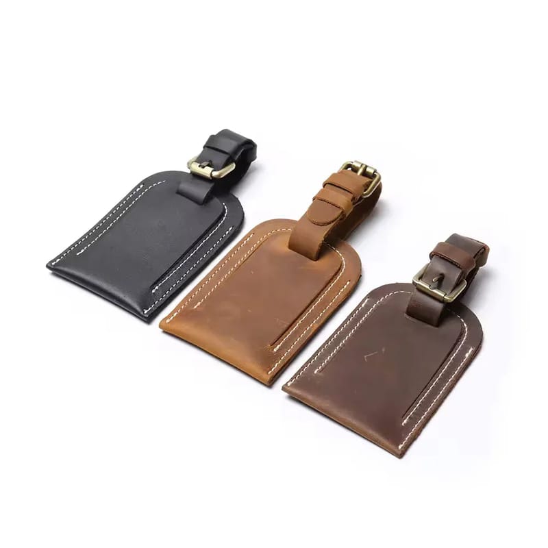 Full Grain Leather Luggage Tag