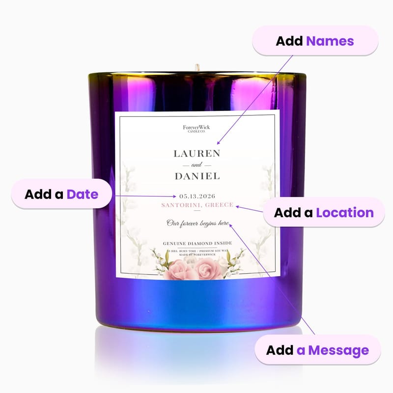 Wedding Favor Keepsake Candle (With Real Diamond's Inside)