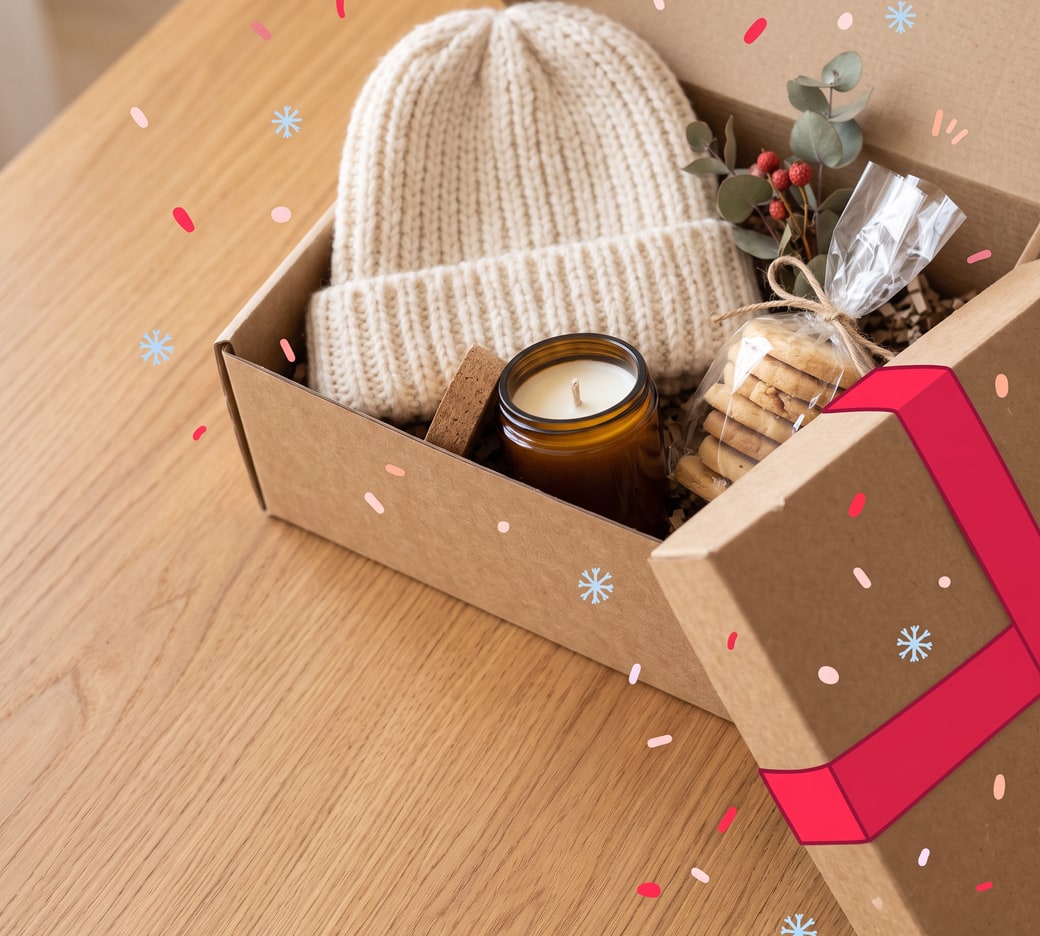 A curated holiday gift box
